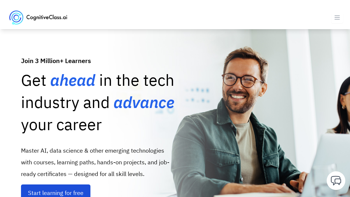 cognitiveclass.ai 官网首页截图
