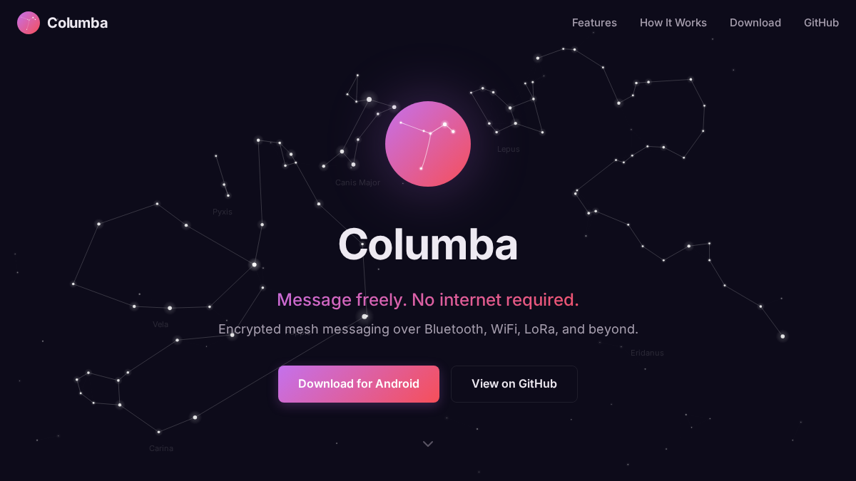 columba.network 官网首页截图