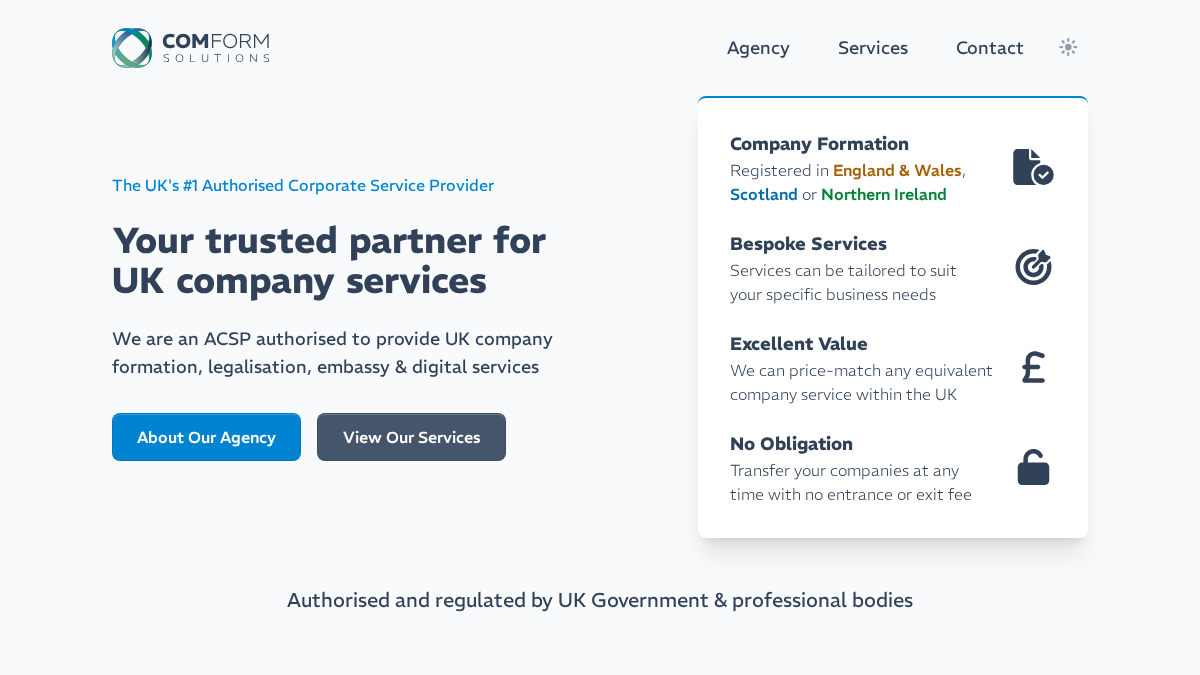 comform.co.uk 官网首页截图
