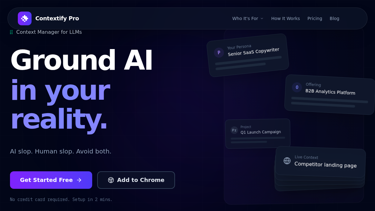 contextify.pro 官网首页截图