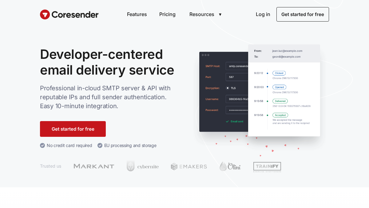 coresender.com 官网首页截图