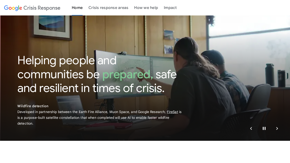 crisisresponse.google 官网首页截图