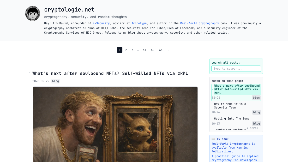 cryptologie.net 官网首页截图