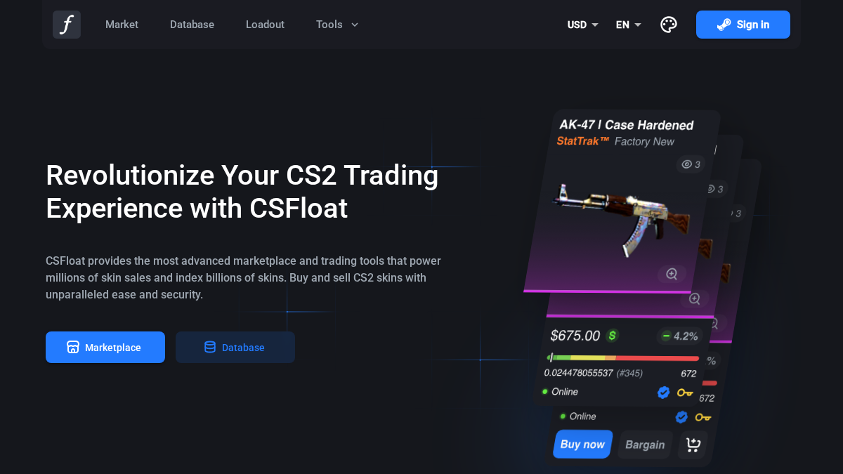 csfloat.com 官网首页截图