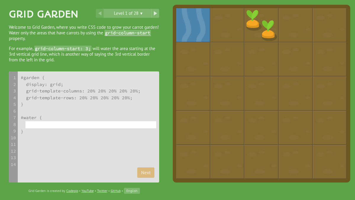 cssgridgarden.com 官网首页截图