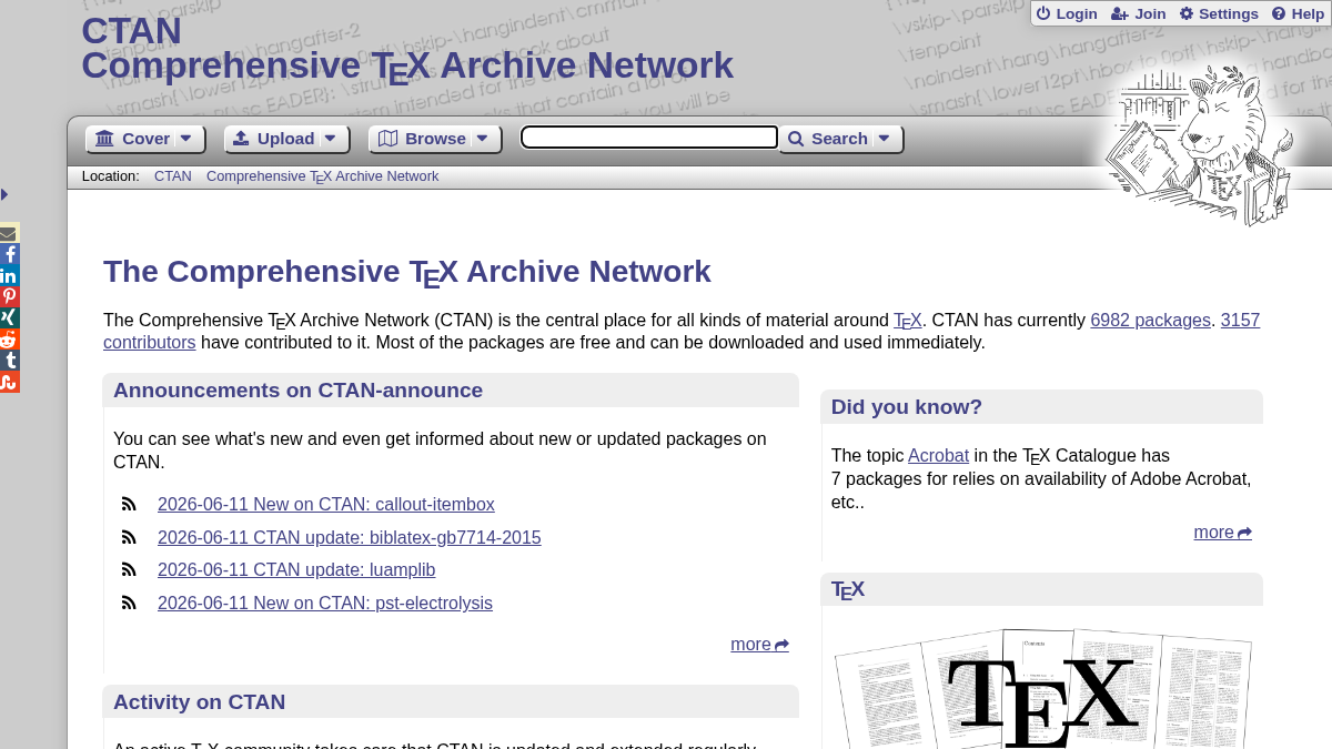 ctan.org 官网首页截图
