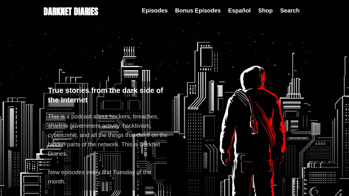 darknetdiaries.com 官网首页截图