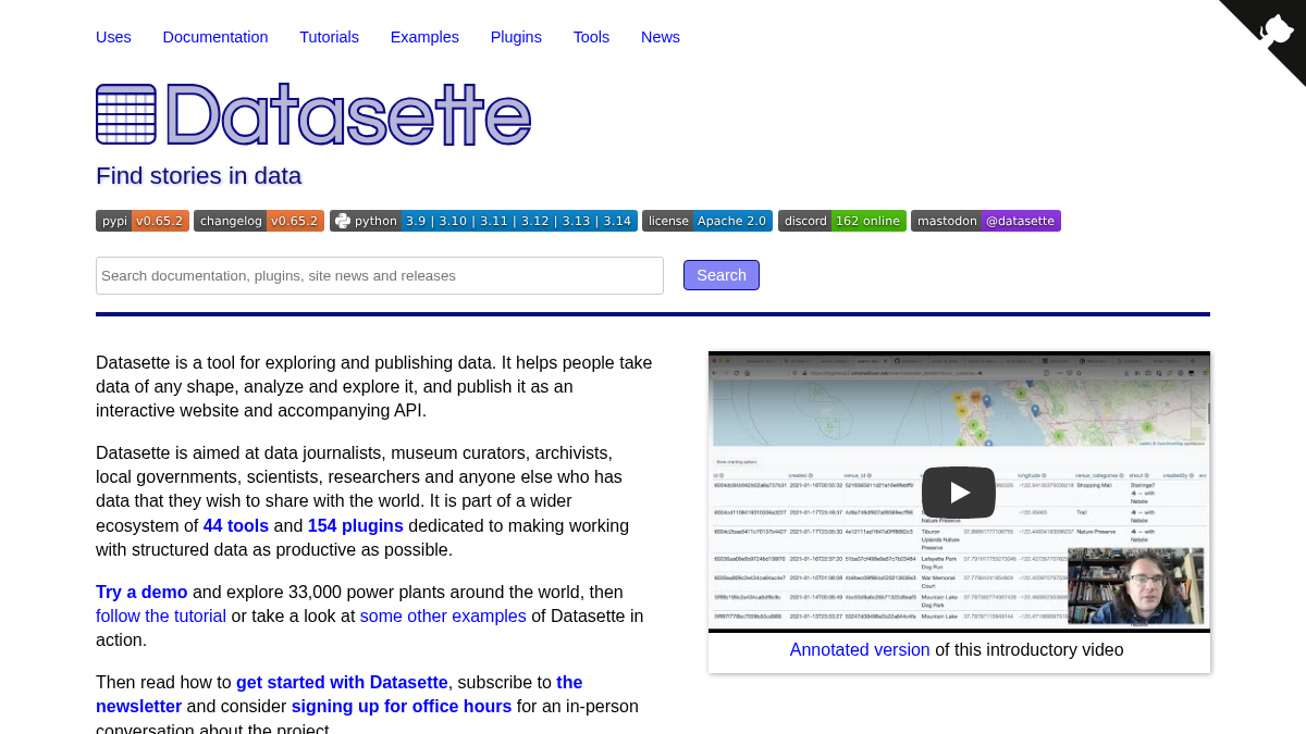 datasette.io 官网首页截图