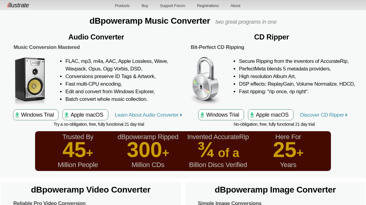 dbpoweramp.com 官网首页截图