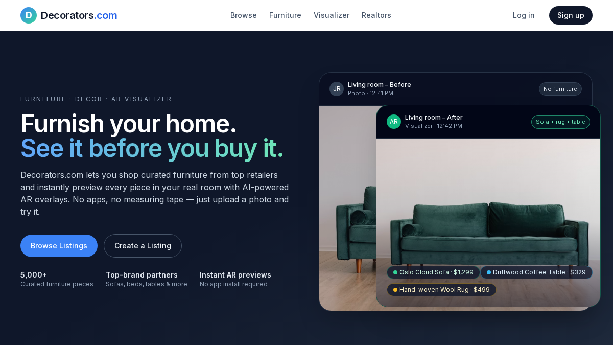 decorators.com 官网首页截图