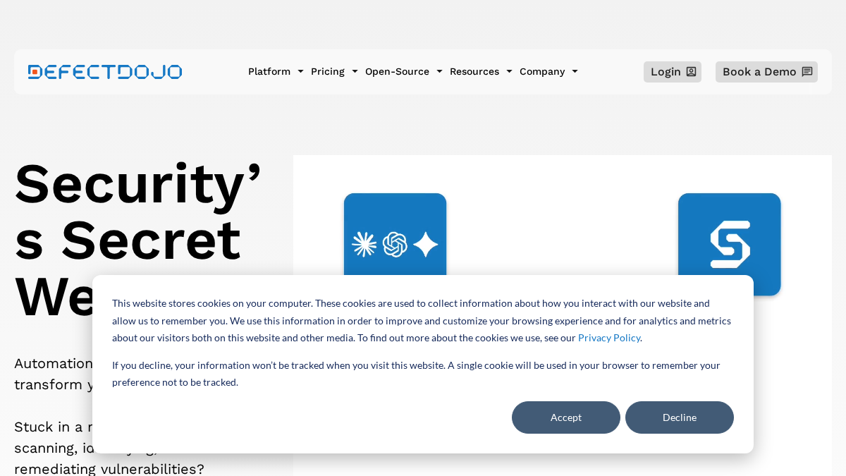 defectdojo.com 官网首页截图