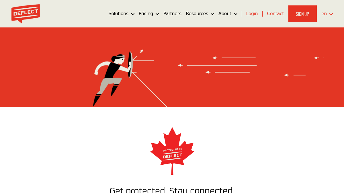 deflect.ca 官网首页截图