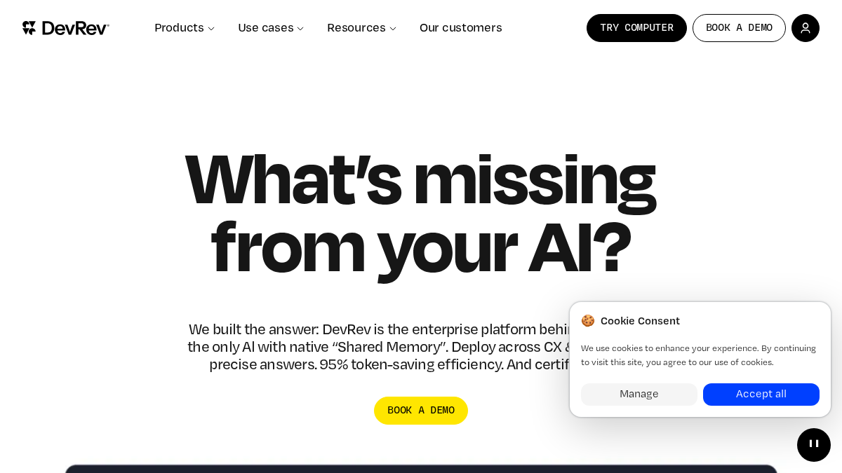 devrev.ai 官网首页截图