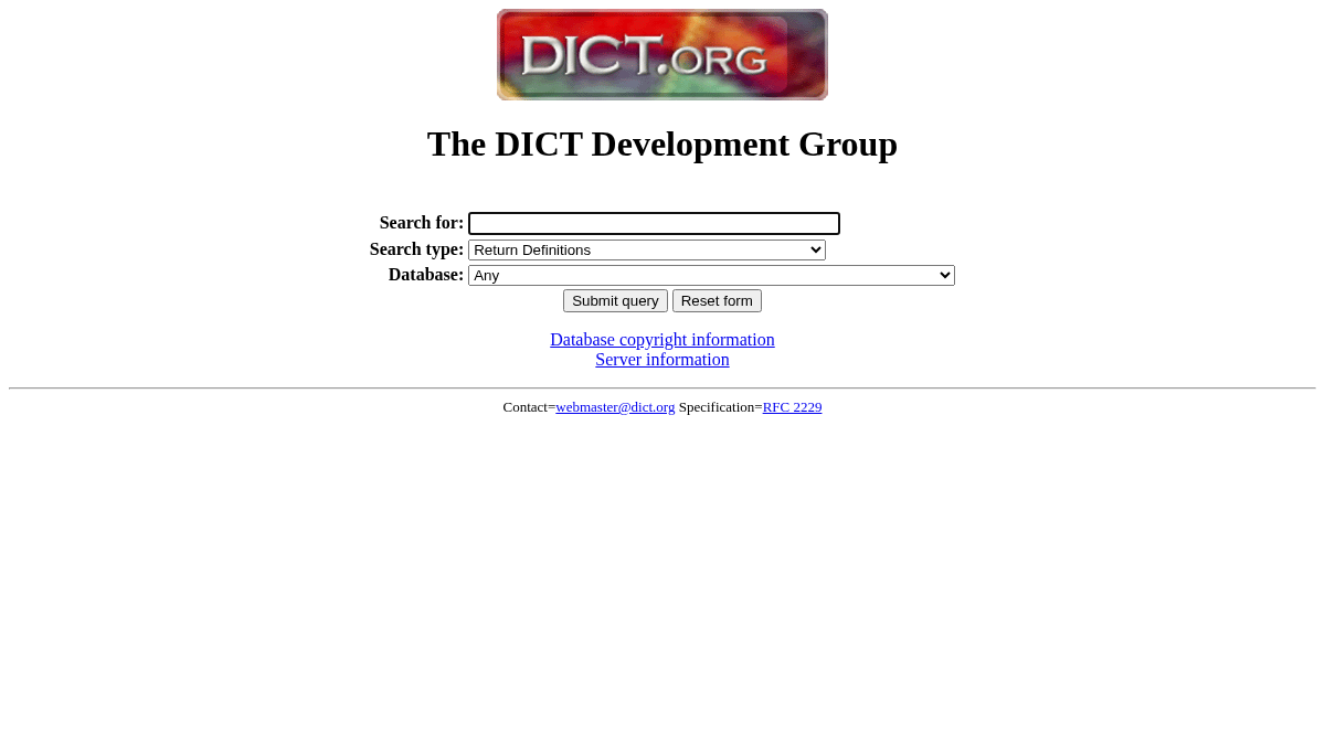 dict.org 官网首页截图