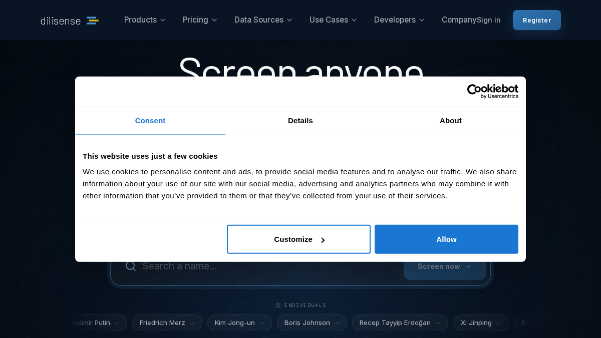 dilisense.com 官网首页截图