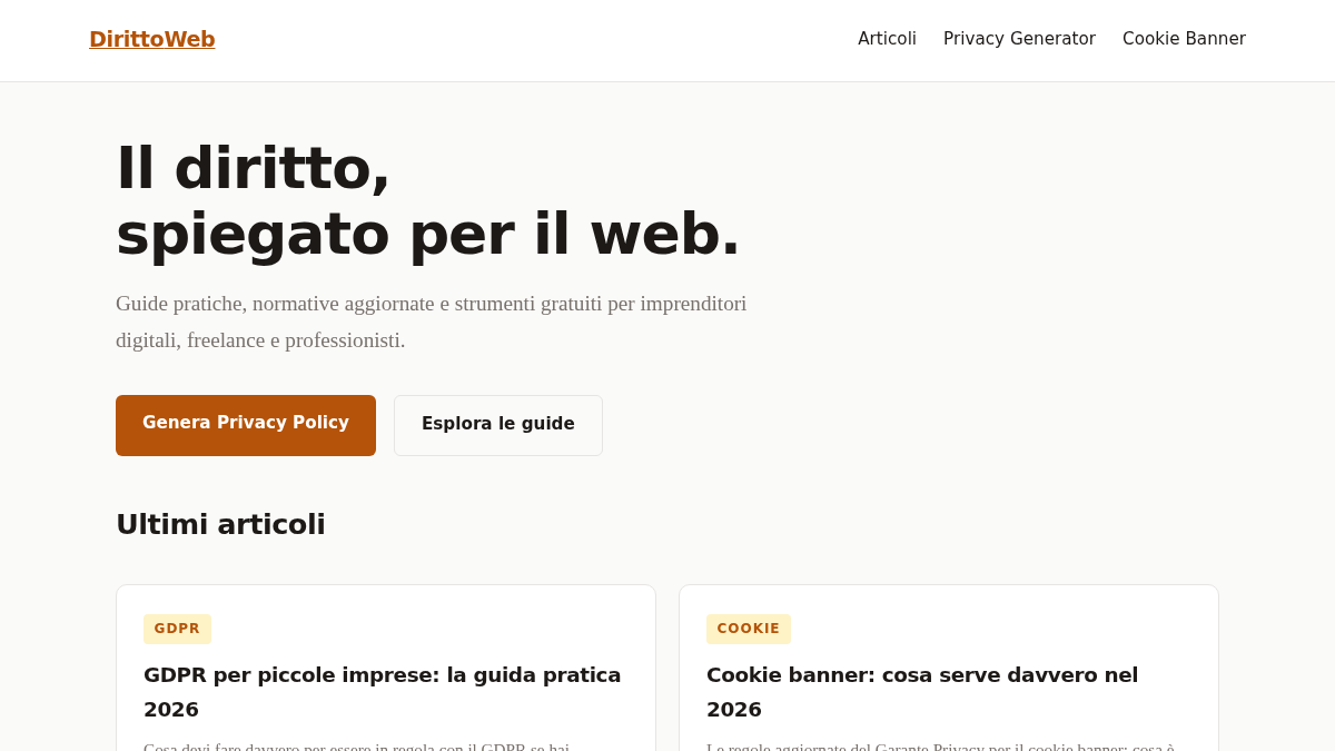 dirittoweb.it 官网首页截图