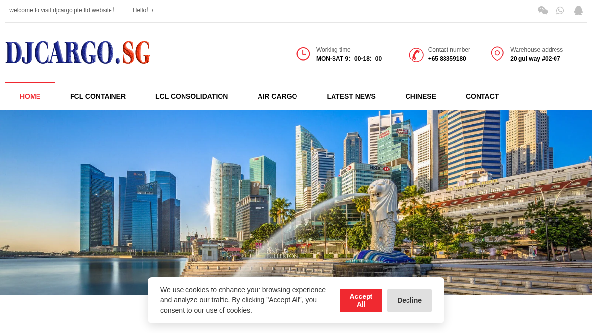 djcargo.sg 官网首页截图