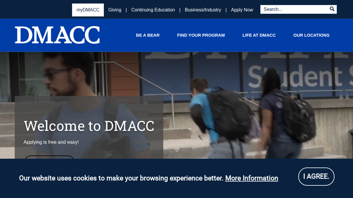 dmacc.edu 官网首页截图
