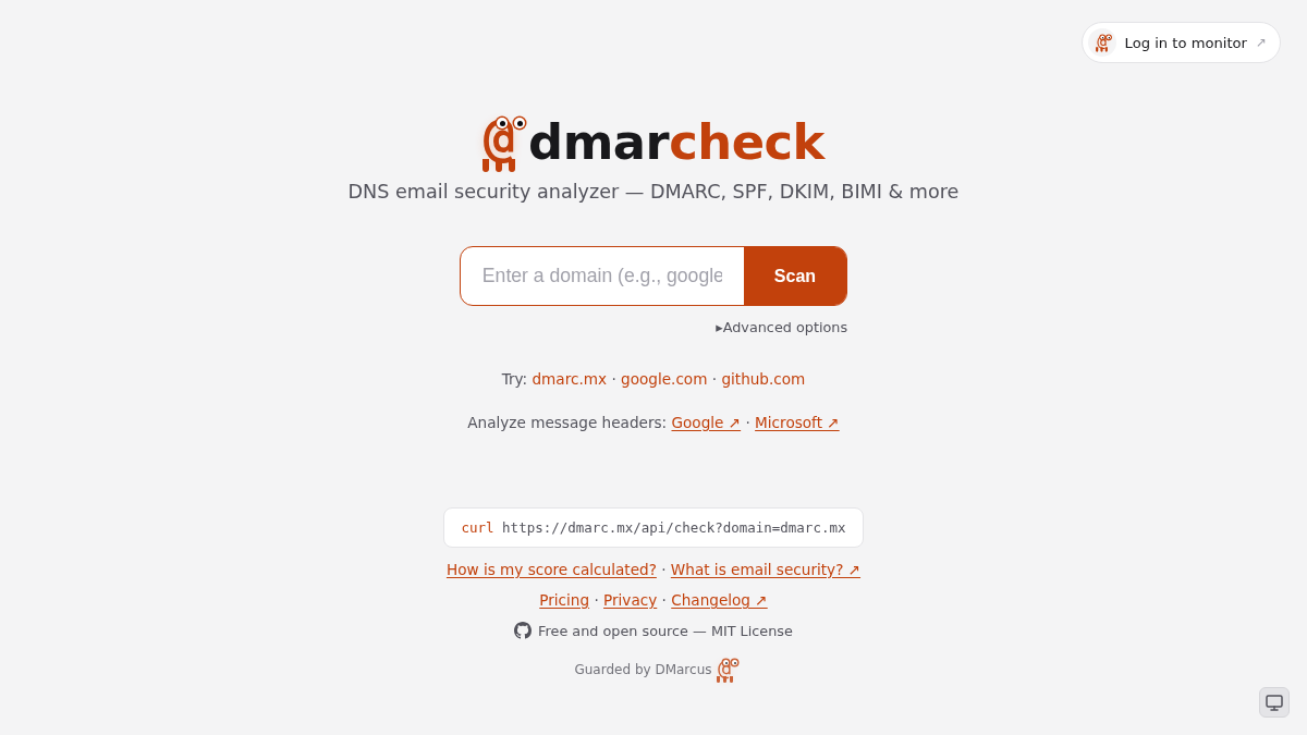 dmarc.mx 官网首页截图
