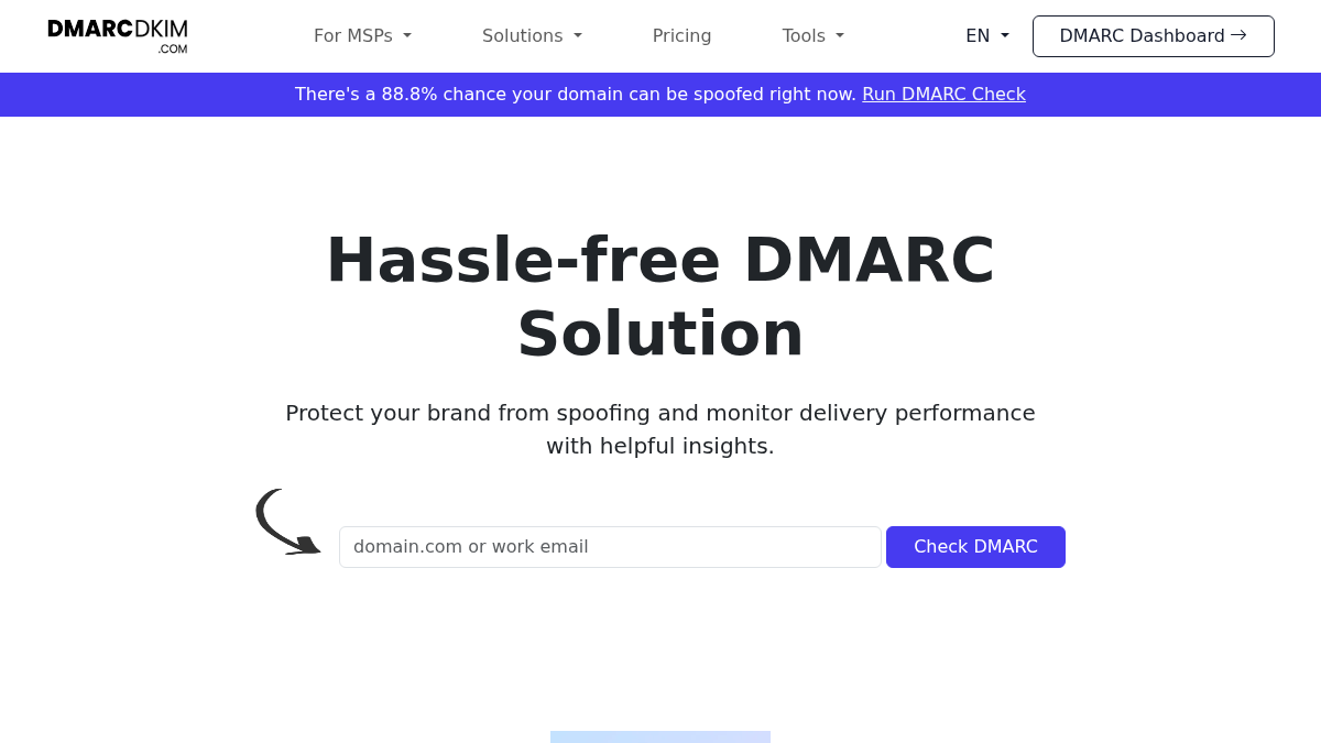 dmarcdkim.com 官网首页截图