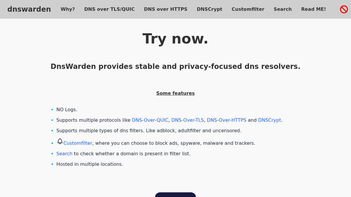 dnswarden.com 官网首页截图