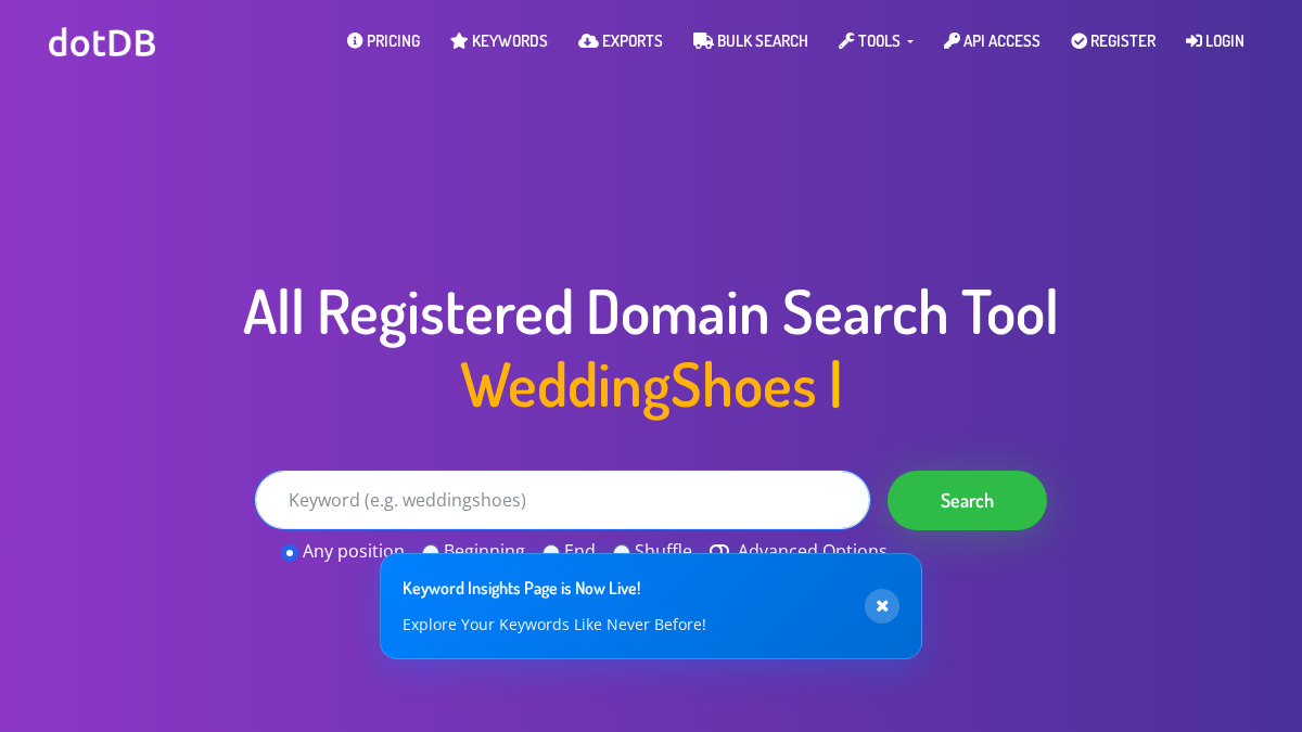 dotdb.com 官网首页截图