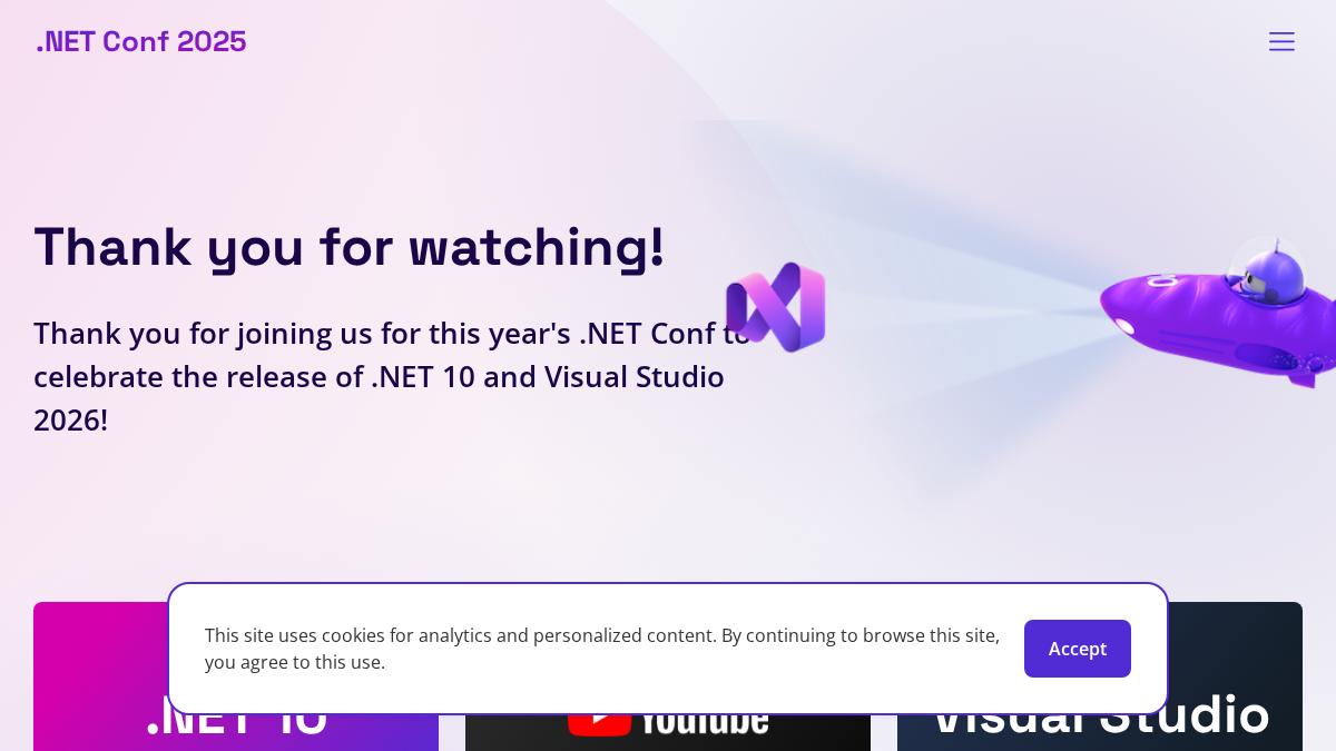 dotnetconf.com 官网首页截图