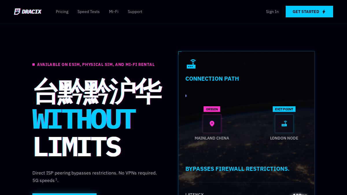 dracix.com 官网首页截图