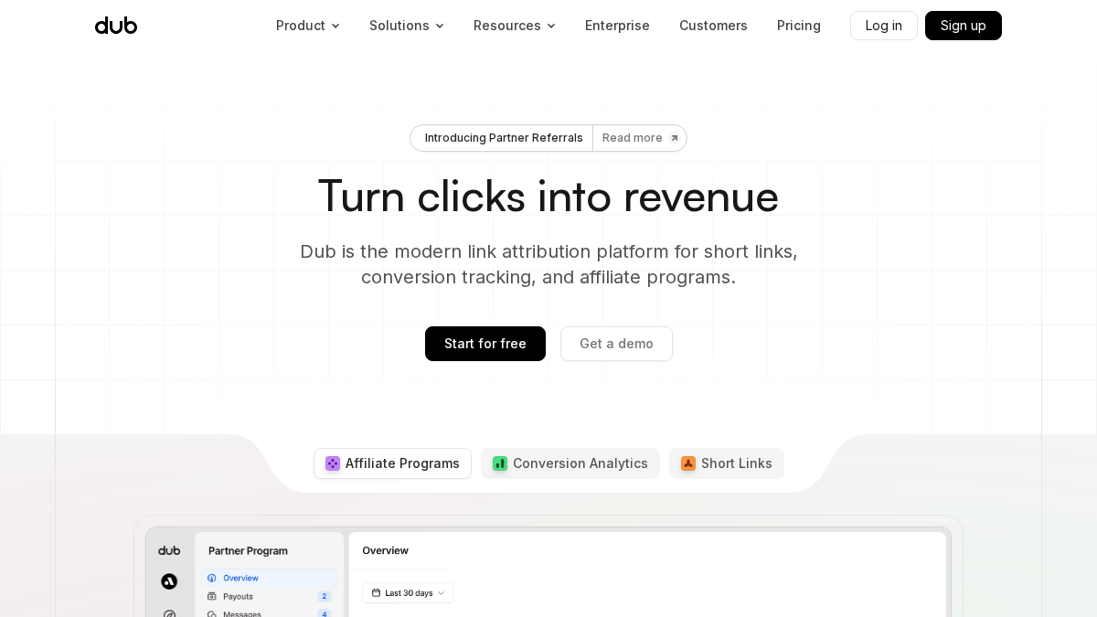 dub.co 官网首页截图