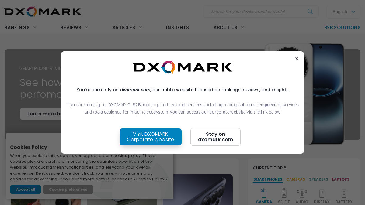 dxomark.com 官网首页截图