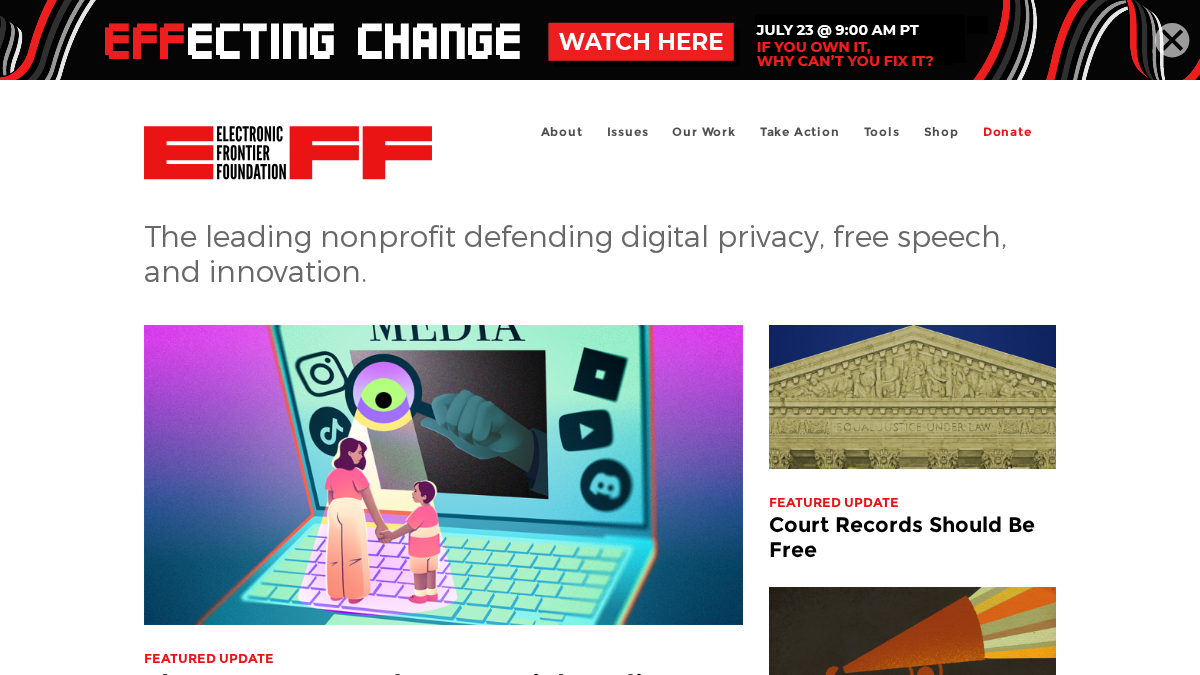 eff.org 官网首页截图