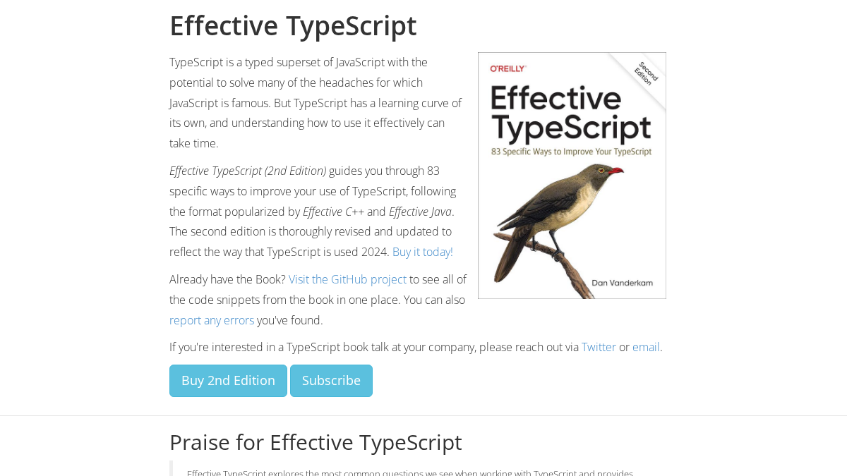 effectivetypescript.com 官网首页截图