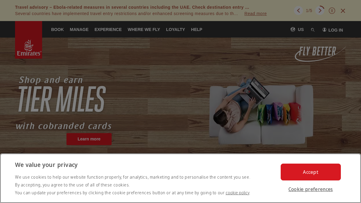 emirates.com 官网首页截图