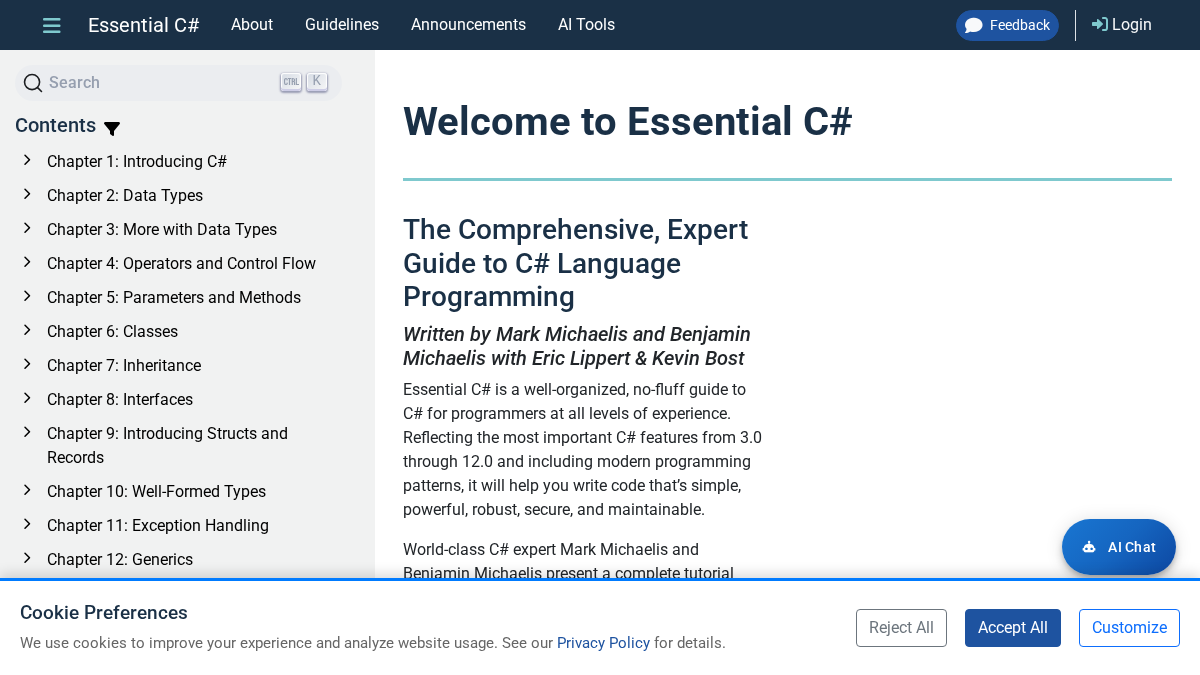 essentialcsharp.com 官网首页截图