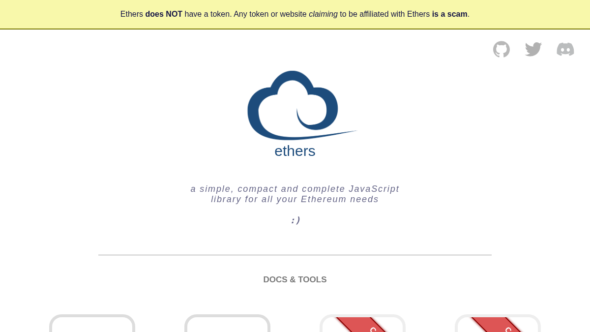 ethers.org 官网首页截图