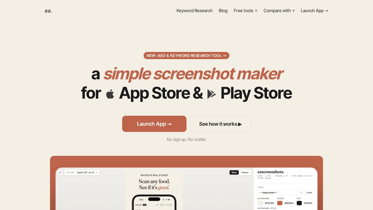 ezscreenshots.com 官网首页截图