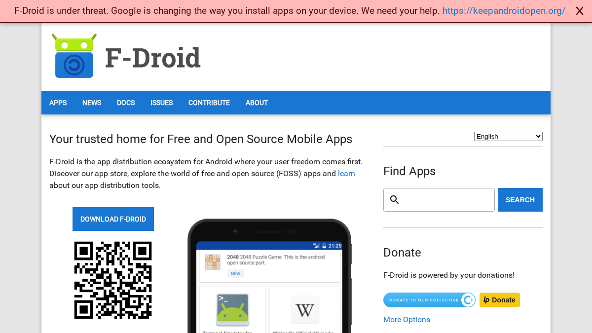 f-droid.org 官网首页截图