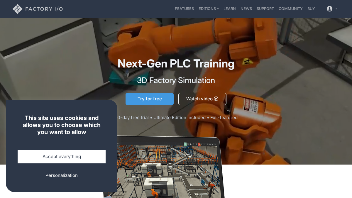 factoryio.com 官网首页截图