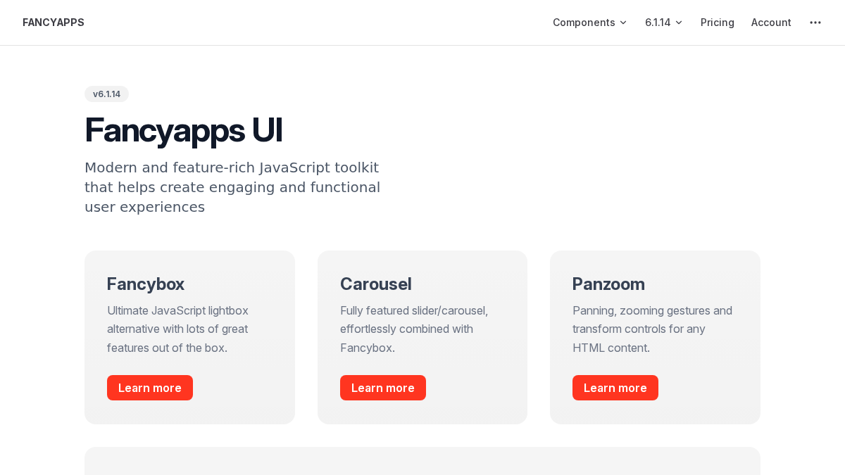 fancyapps.com 官网首页截图