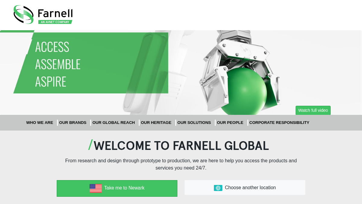 farnell.com 官网首页截图