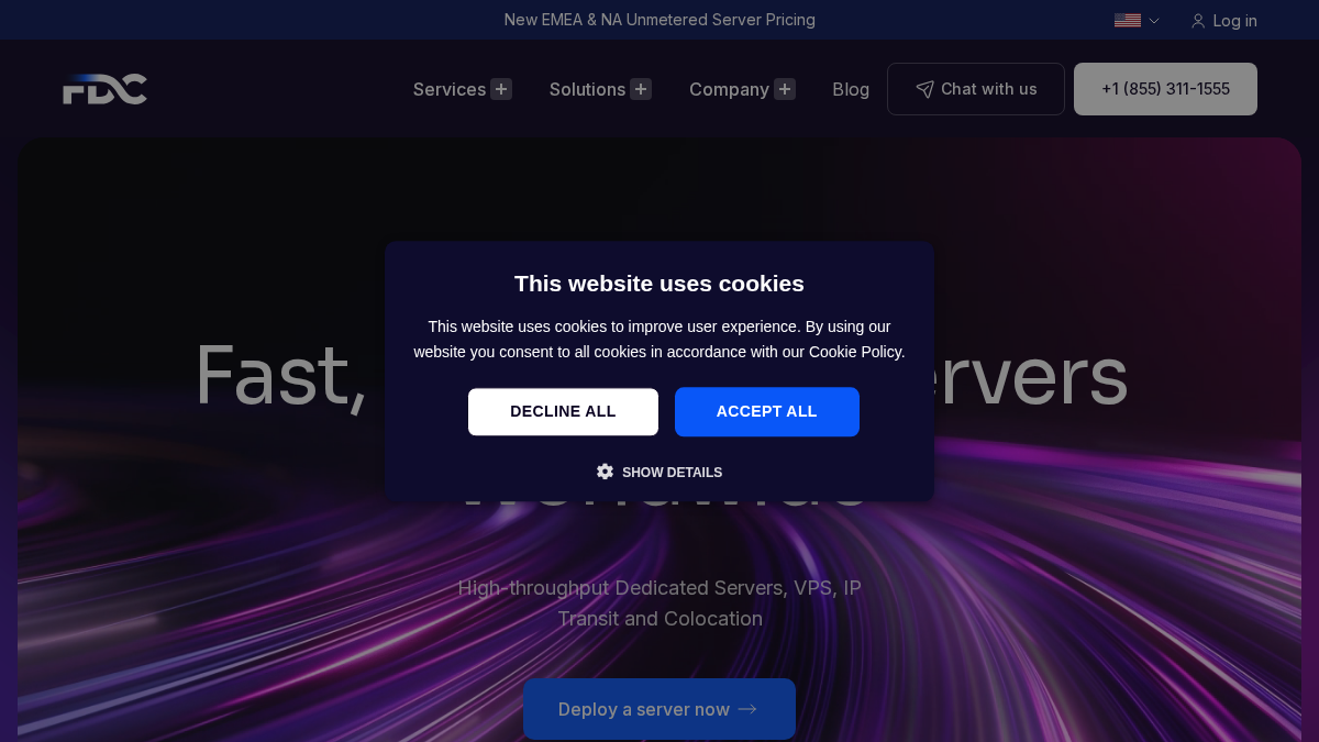 fdcservers.net 官网首页截图