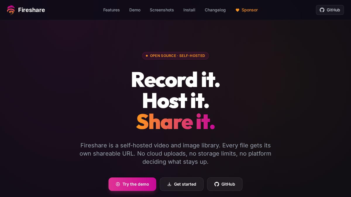 fireshare.net 官网首页截图