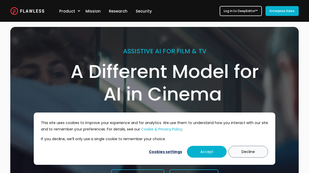 flawlessai.com 官网首页截图