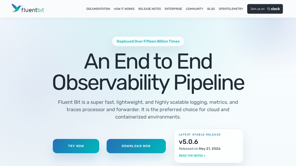 fluentbit.io 官网首页截图