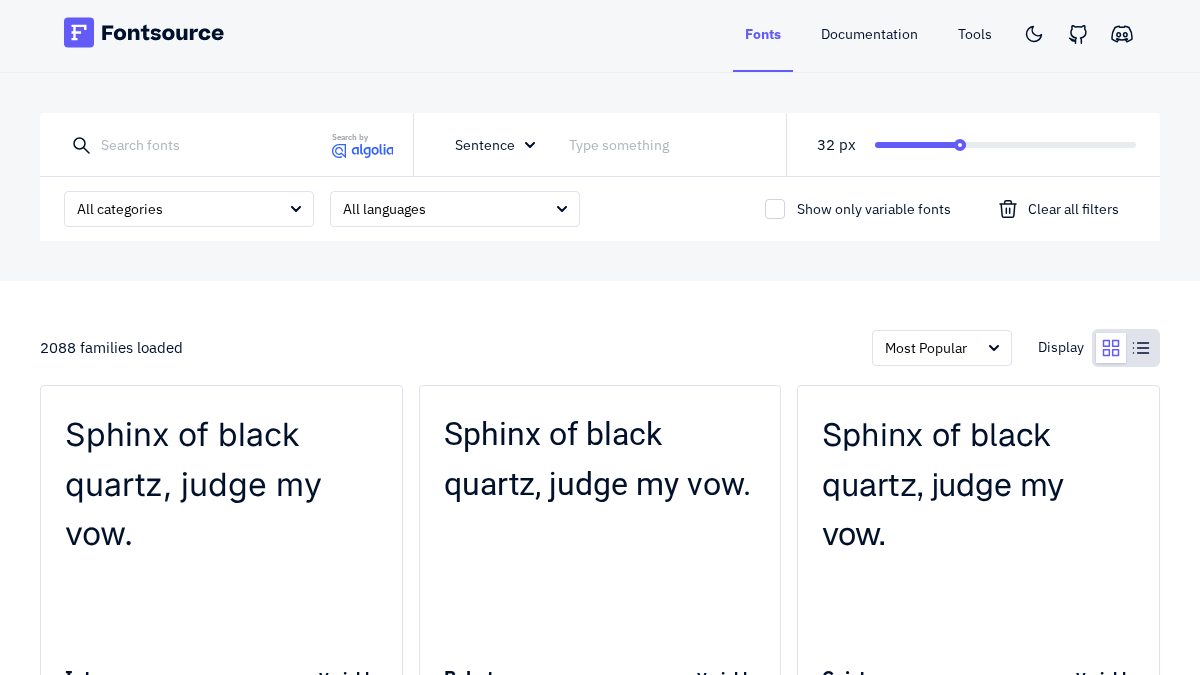 fontsource.org 官网首页截图
