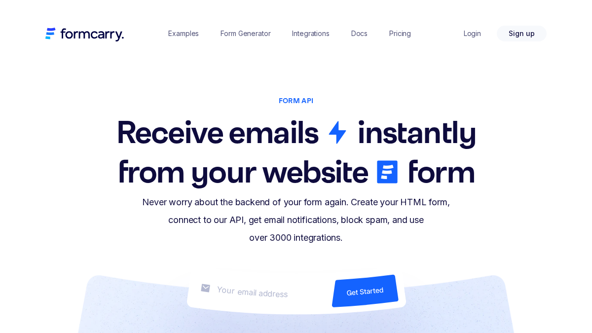 formcarry.com 官网首页截图