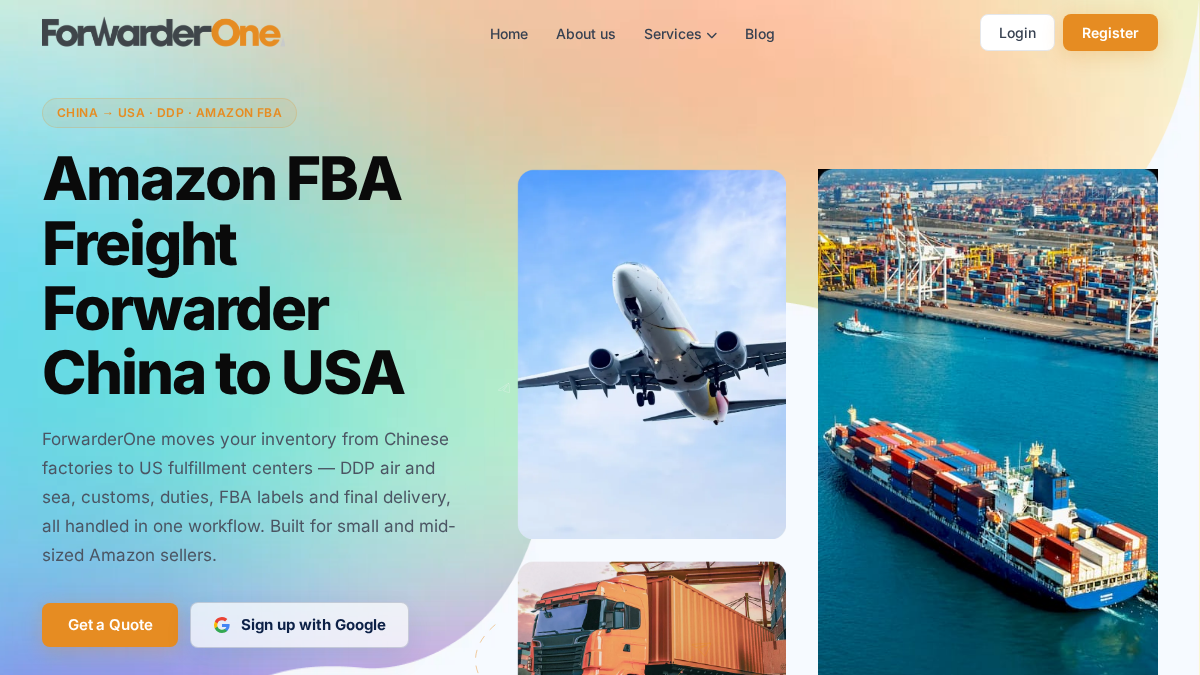 forwarderone.com 官网首页截图