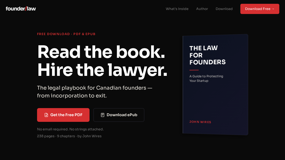 founderlaw.ca 官网首页截图