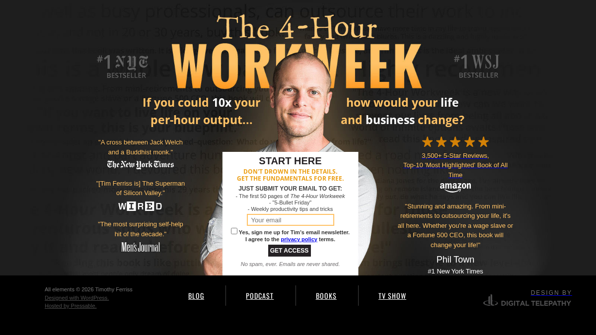 fourhourworkweek.com 官网首页截图