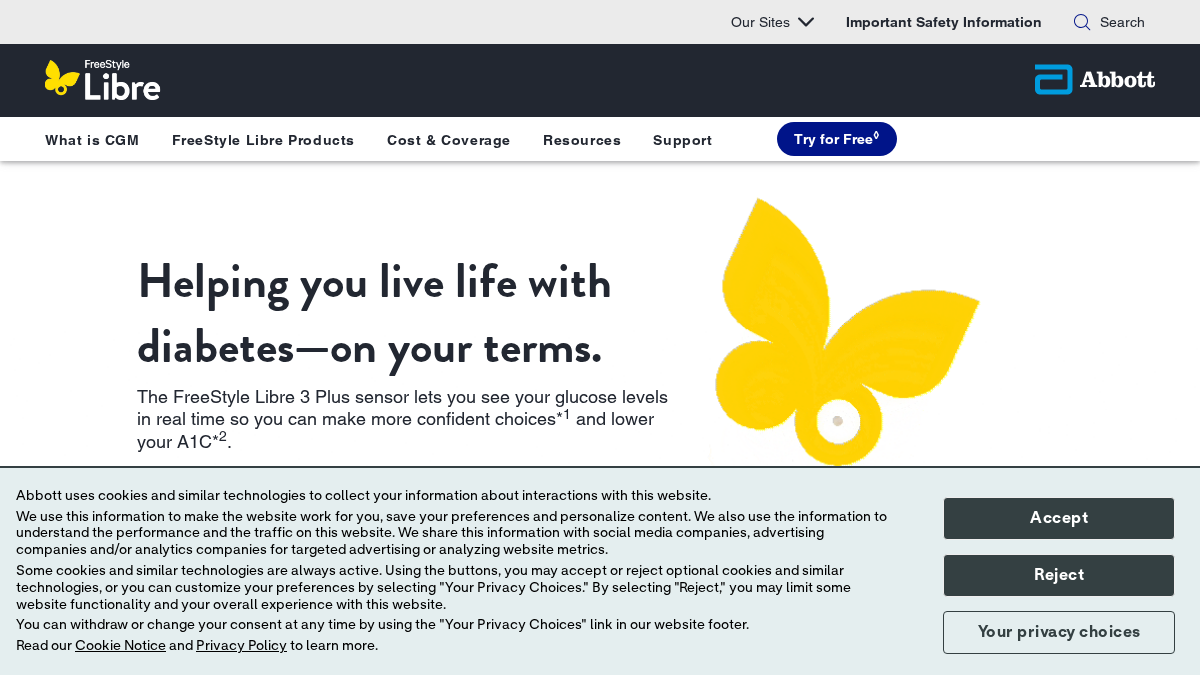 freestyle.abbott 官网首页截图